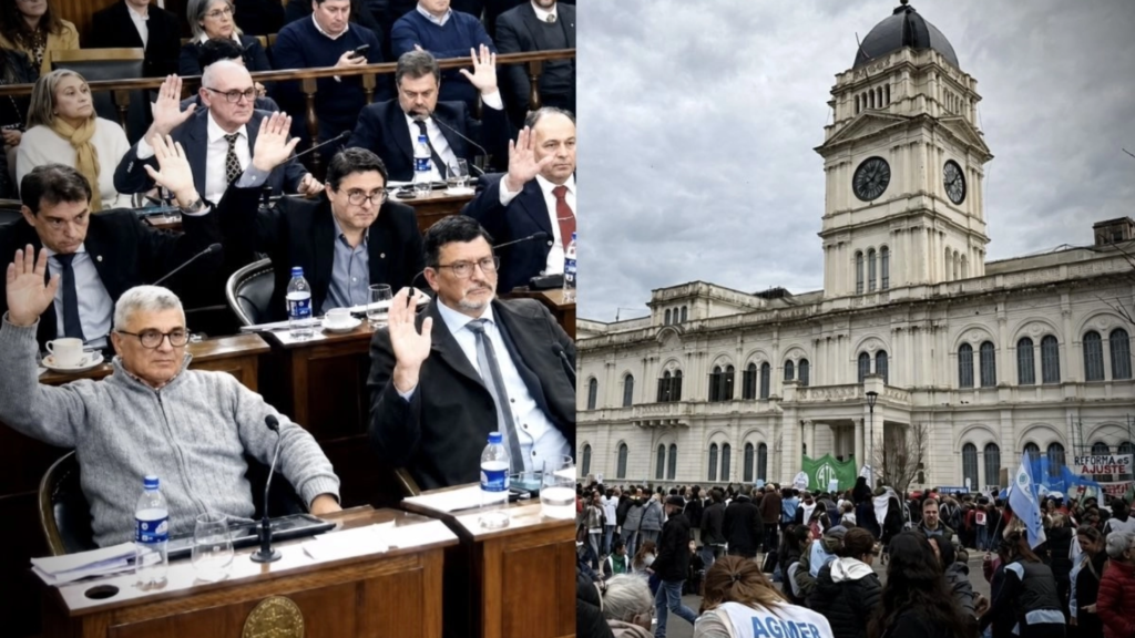 Con fuerte rechazo en las calles, el Senado dio media sanción a la reforma previsional de Frigerio horas antes del partido entre Argentina e Inglaterra